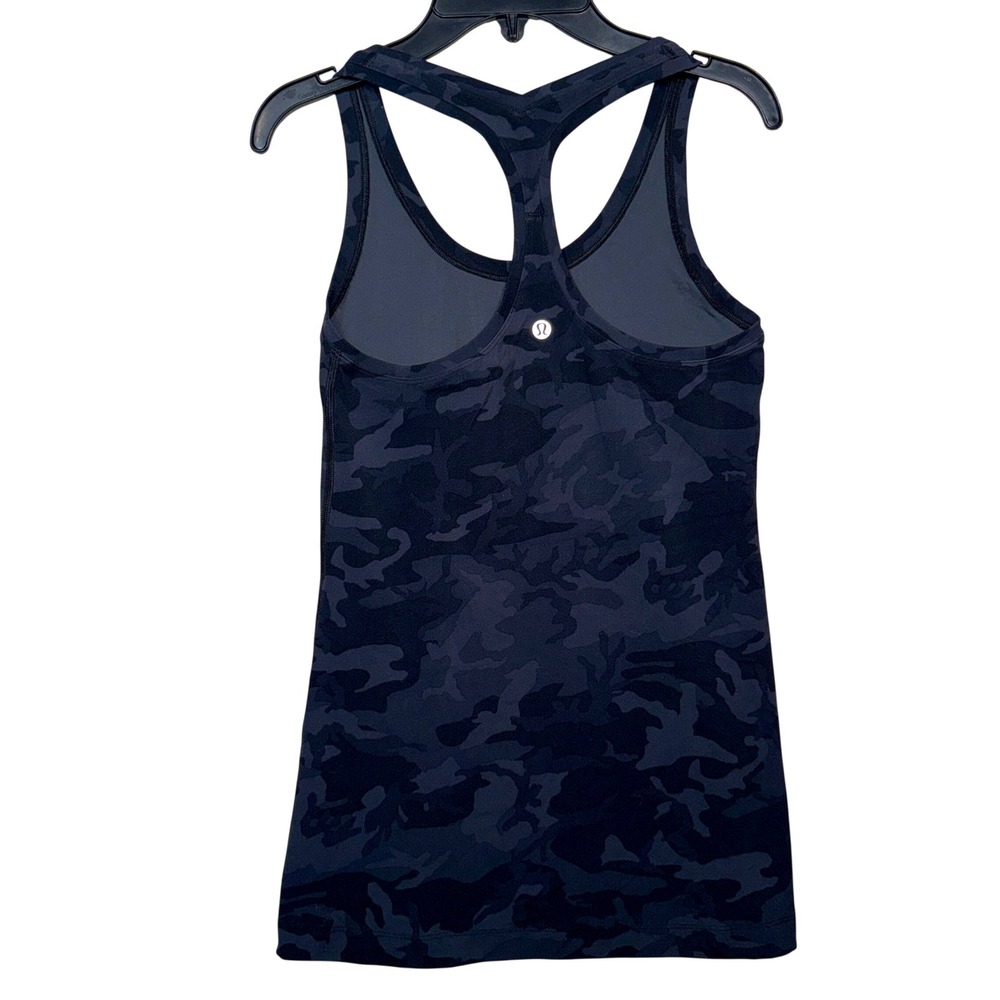 Lululemon Black Gray Camo Cool Racerback Tank Top Womens Size 4 Estimated - Picture 2 of 9